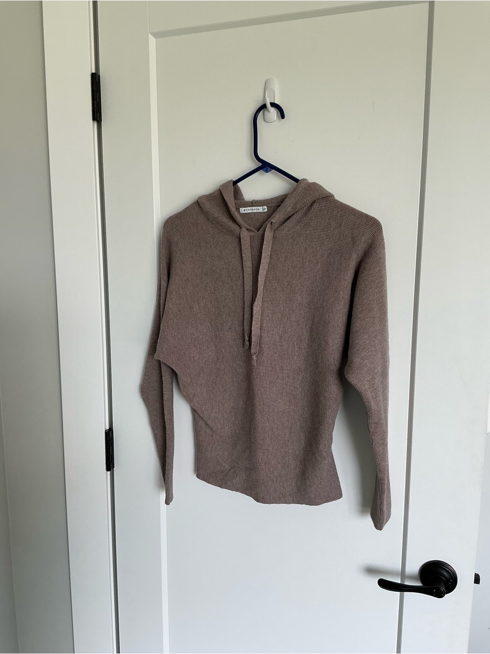 Staccato Hooded Knit Pullover - Taupe